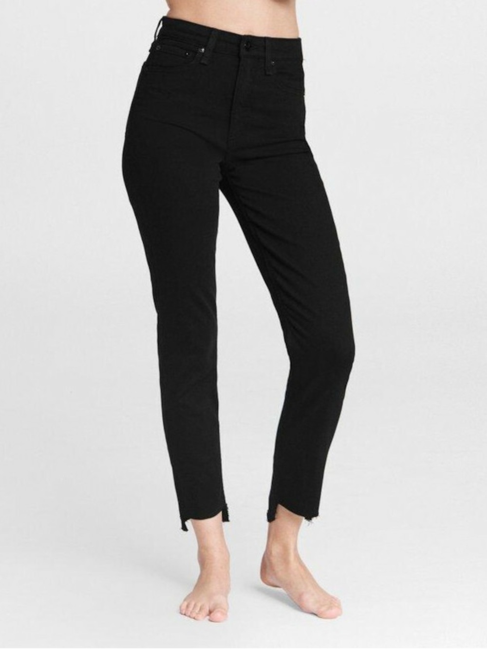 Rag & Bone Nina High-Rise Cigarette Jeans in Black, size 26.